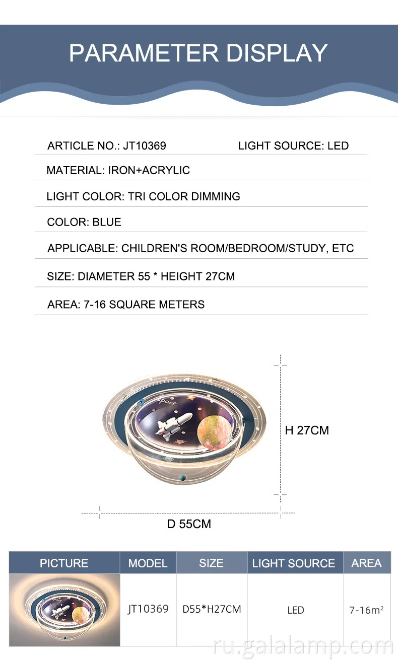 Уникальный космический потолочный свет для спальни для мальчиков